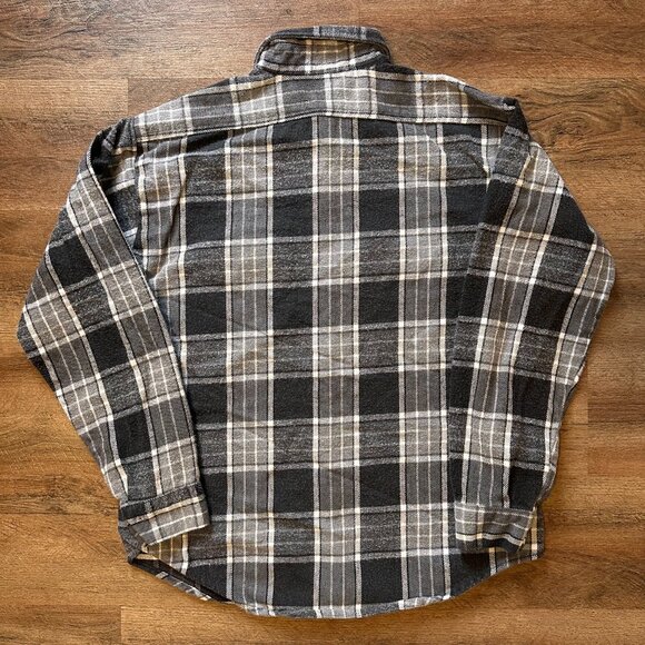 Field & Stream Casual Button Down Mens XL Gray Plaid Rugged Flannel Shacket - Picture 3 of 5